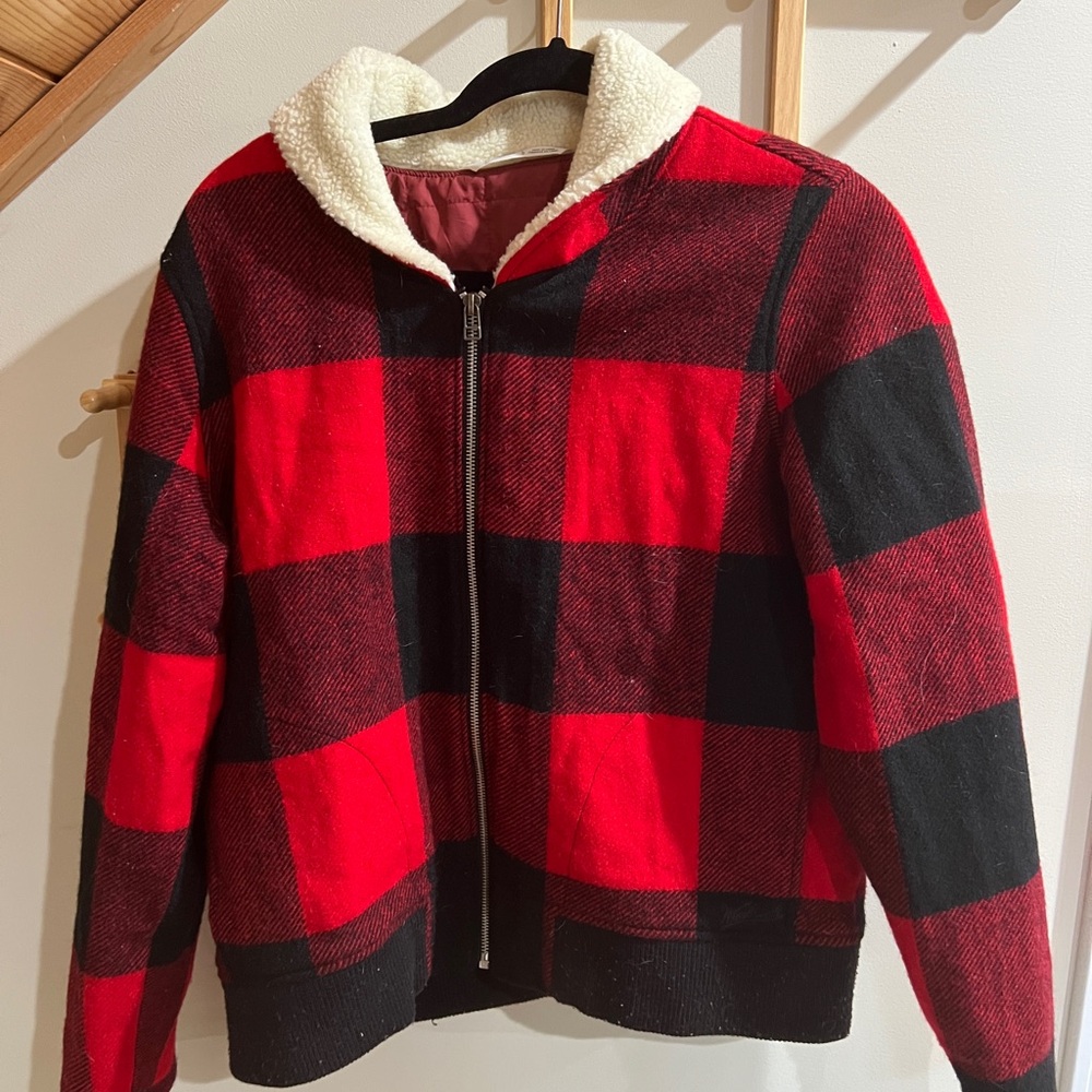 Woolrich Red and Black Bomber Jacket